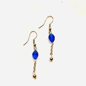 Blue beads Dangling Earrings